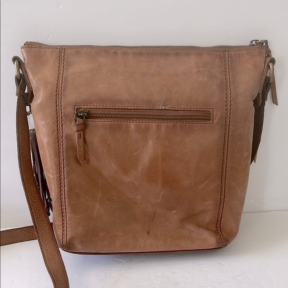 The Sak Womens Brown Leather Crossbody Bag Satchel Boho Distressed Purse Handbag - Picture 2 of 7